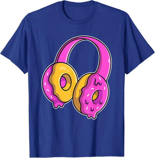 Donuts as headphones for DJ and music T-Shirt - T-Shirt | Royal