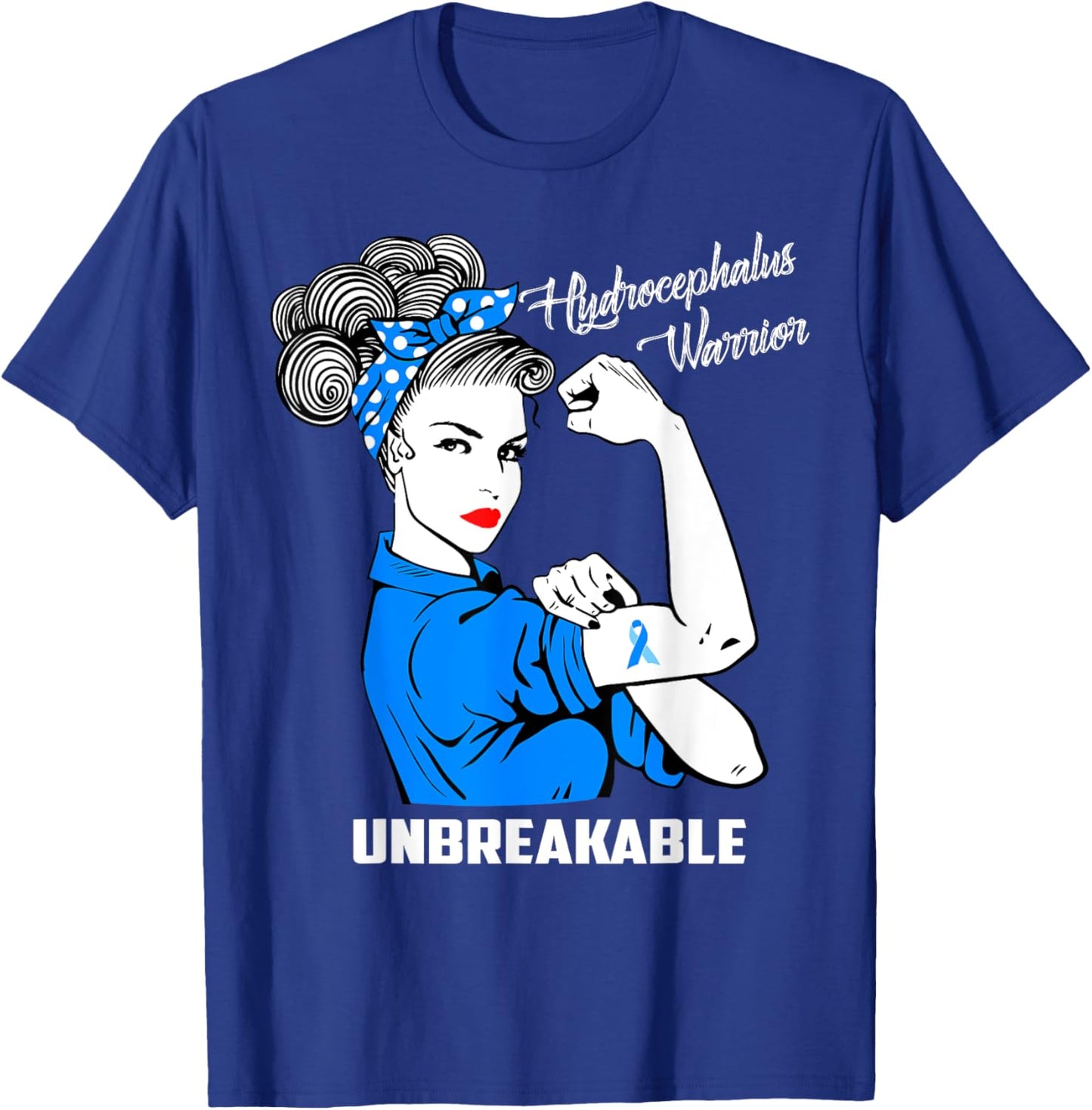 Hydrocephalus Warrior Unbreakable Awareness Gift T-Shirt - T-Shirt | Royal