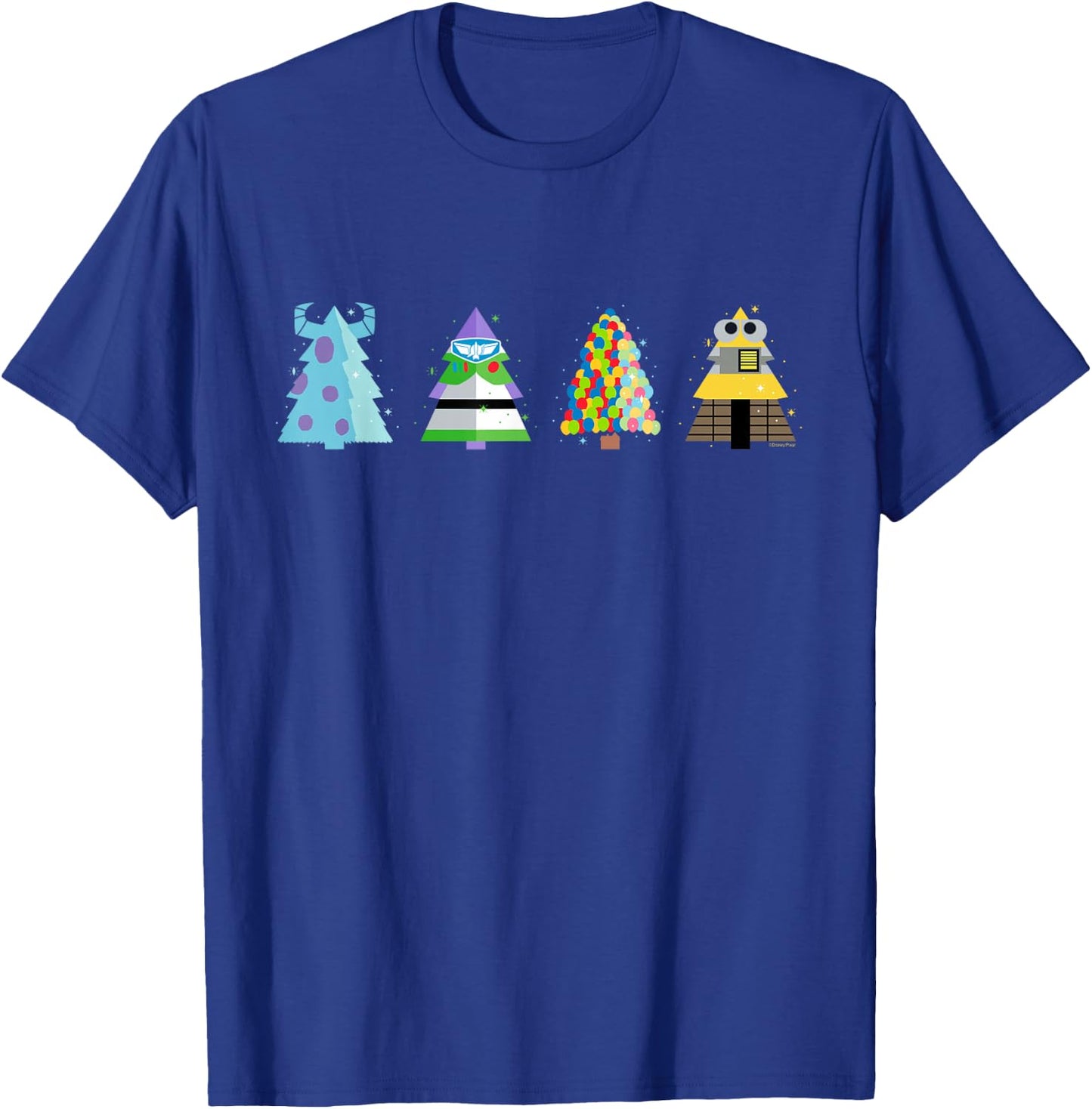 Disney and Pixar Holiday Character Christmas Trees T-Shirt - T-Shirt | Royal