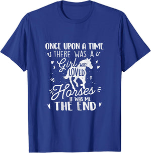 A Girl Who Loved Horses - Horse Lover Equestrian Horse Rider T-Shirt - T-Shirt | Royal