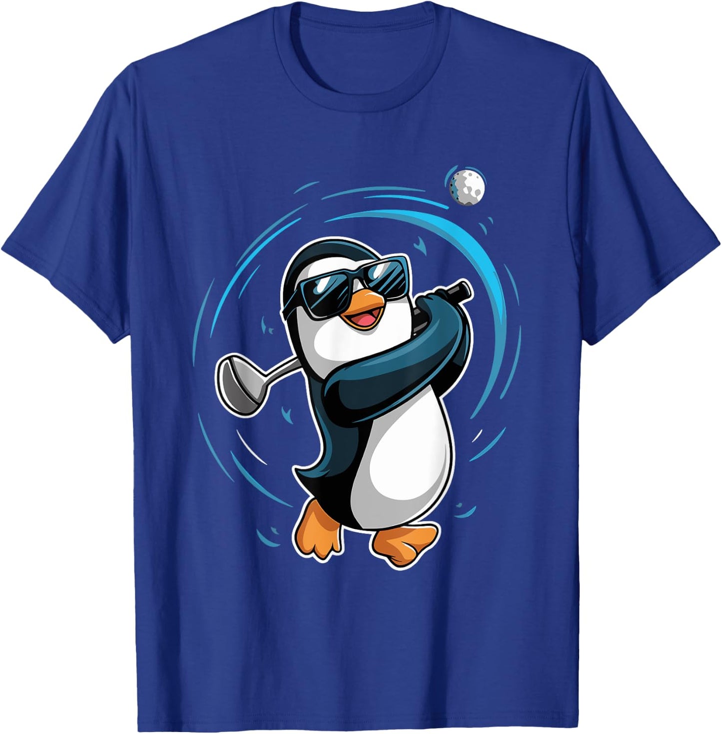 Penguin Playing Golf Sport Animal Cute Penguin Golfer T-Shirt - T-Shirt | Royal