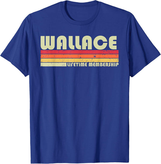 WALLACE Surname Funny Retro Vintage 80s 90s Birthday Reunion T-Shirt - T-Shirt | Royal
