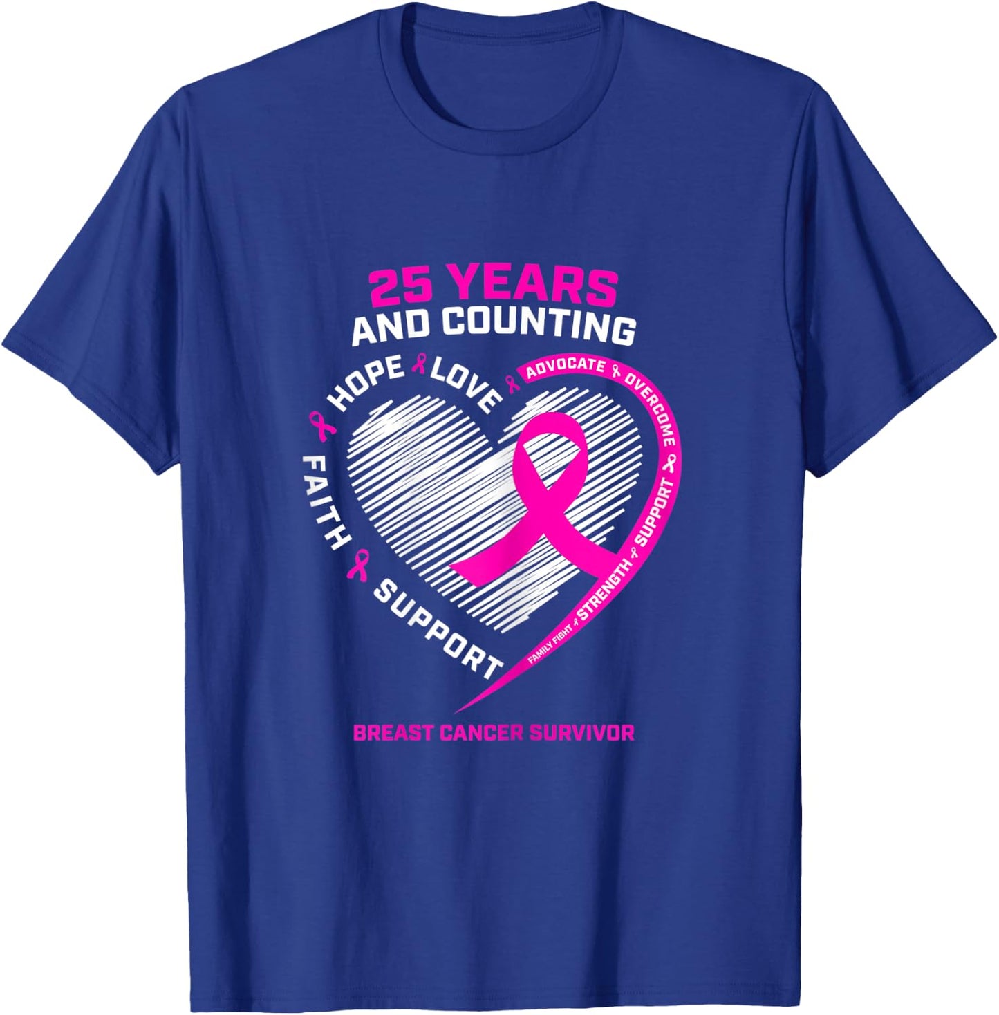 25 Year Survivor Gifts Grandma Mom Breast Cancer Survivor T-Shirt - T-Shirt | Royal