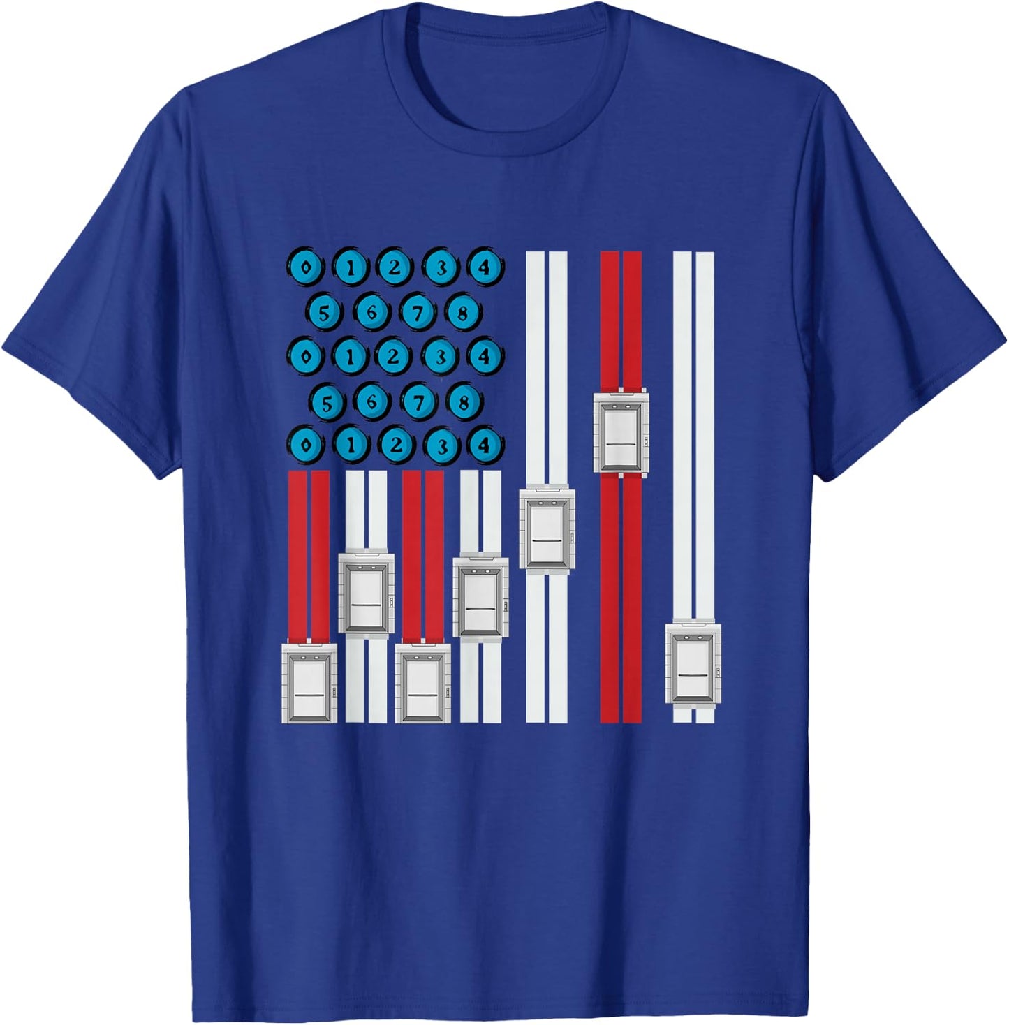 4th Of July Elevator Mechanic Engineer USA Elevator T-Shirt - T-Shirt | Royal