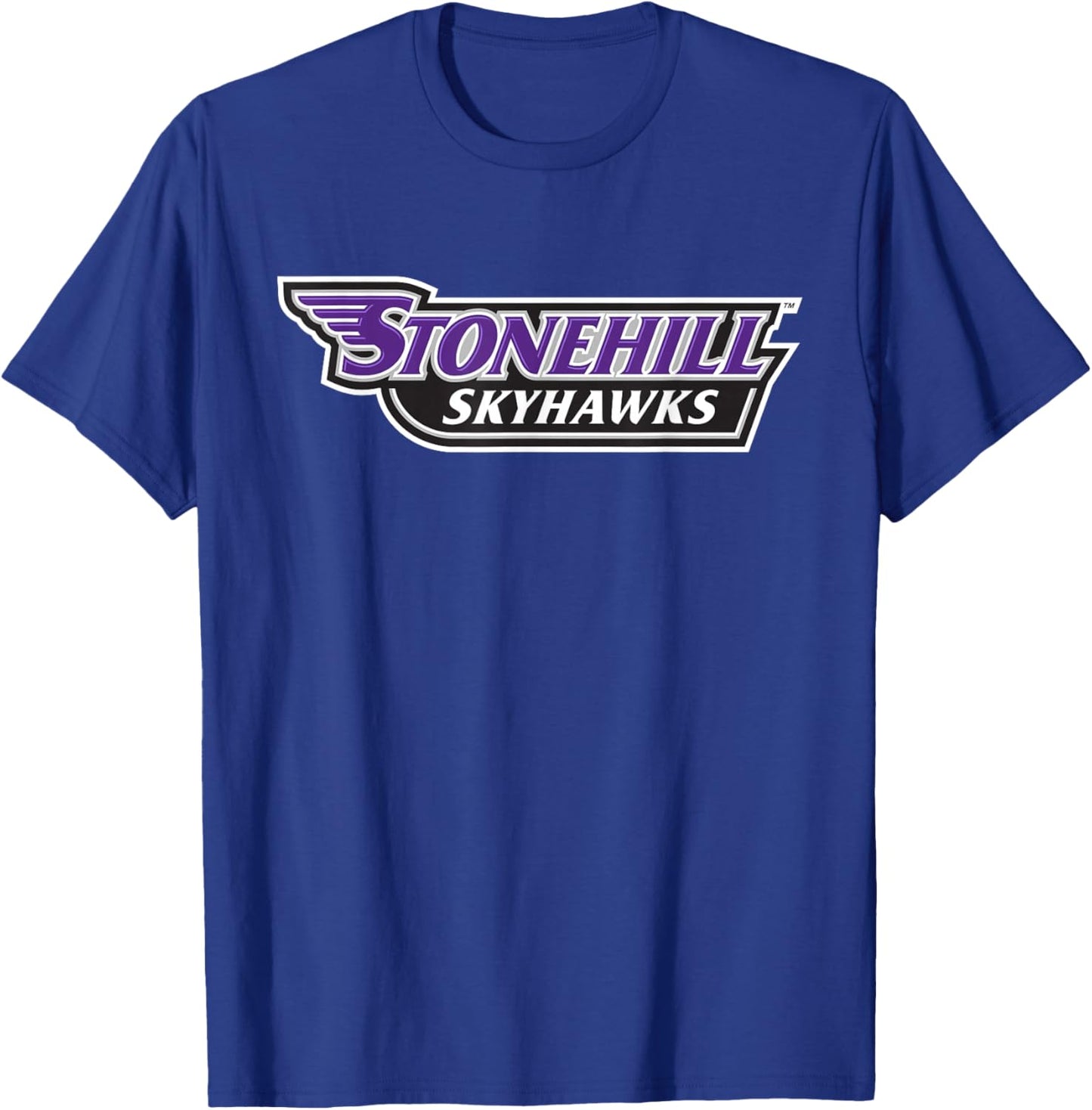 Stonehill College Skyhawks Text Logo T-Shirt - T-Shirt | Royal