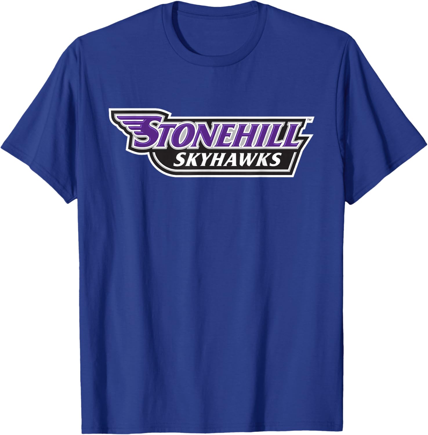Stonehill College Skyhawks Text Logo T-Shirt - T-Shirt | Royal