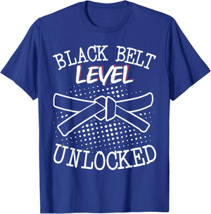 Black Belt Level Unlocked T-Shirt - T-Shirt | Royal