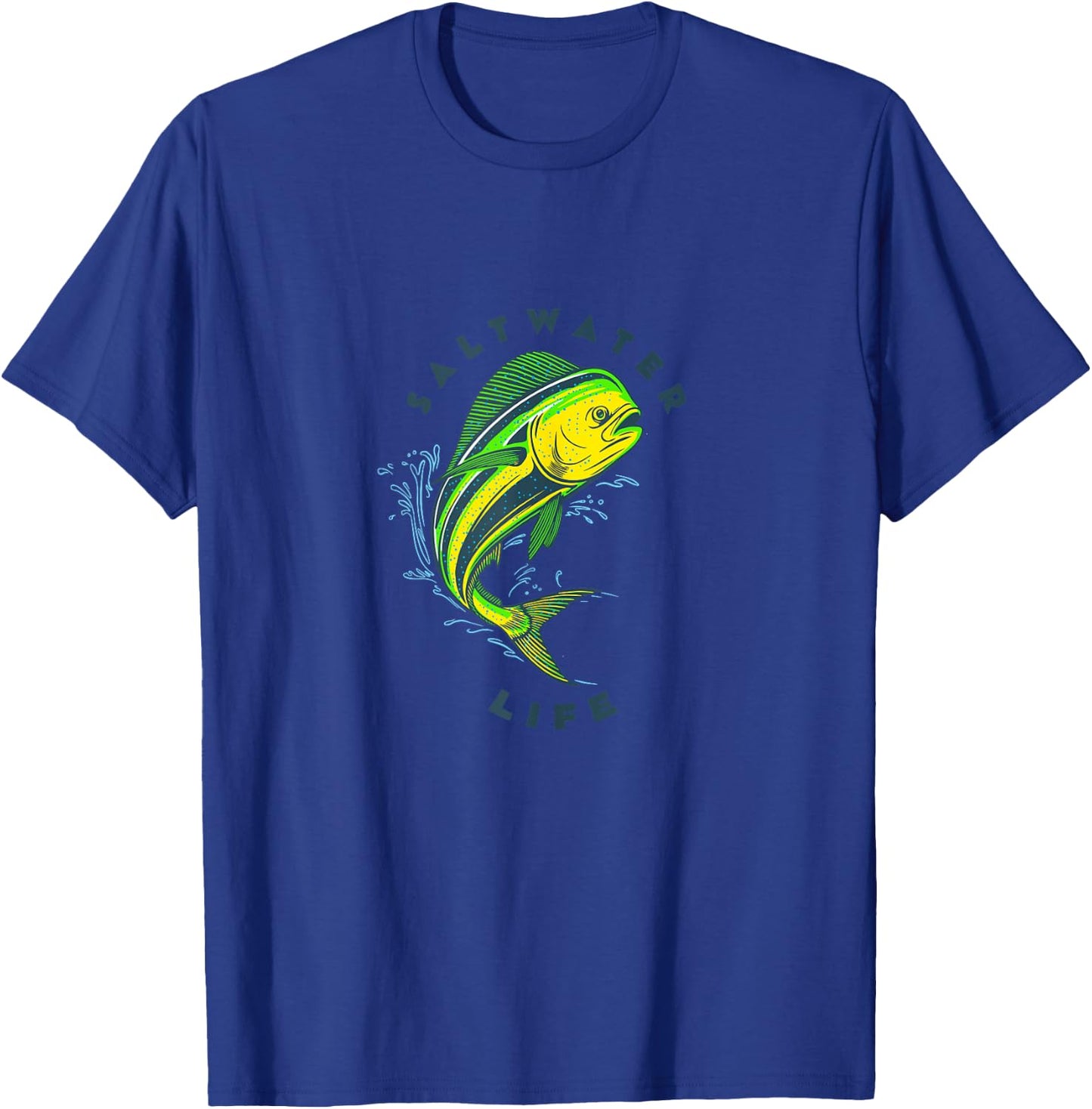 Saltwater Life Saltwater Mahi Mahi Jumping Fishing T-Shirt - T-Shirt | Royal