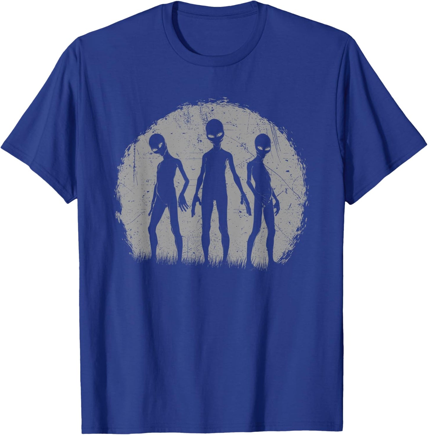 Grey Alien Trio Zeta Reticuli UFO Abduction T-Shirt - T-Shirt | Royal