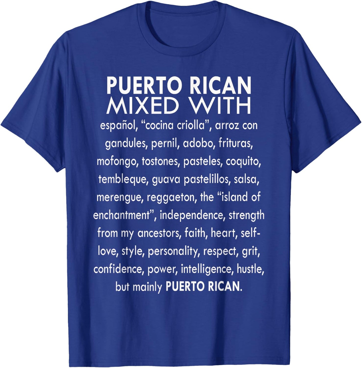 Funny Puerto Rican Mixed With Sarcasm Humor Saying Quote T-Shirt - T-Shirt | Royal