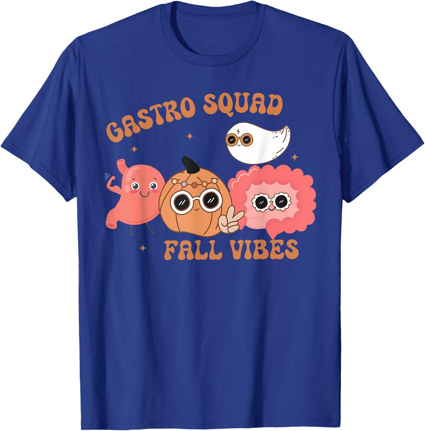 Fall Vibes Gastro Squad Ghost Halloween Spooky Endoscopy T-Shirt - T-Shirt | Royal
