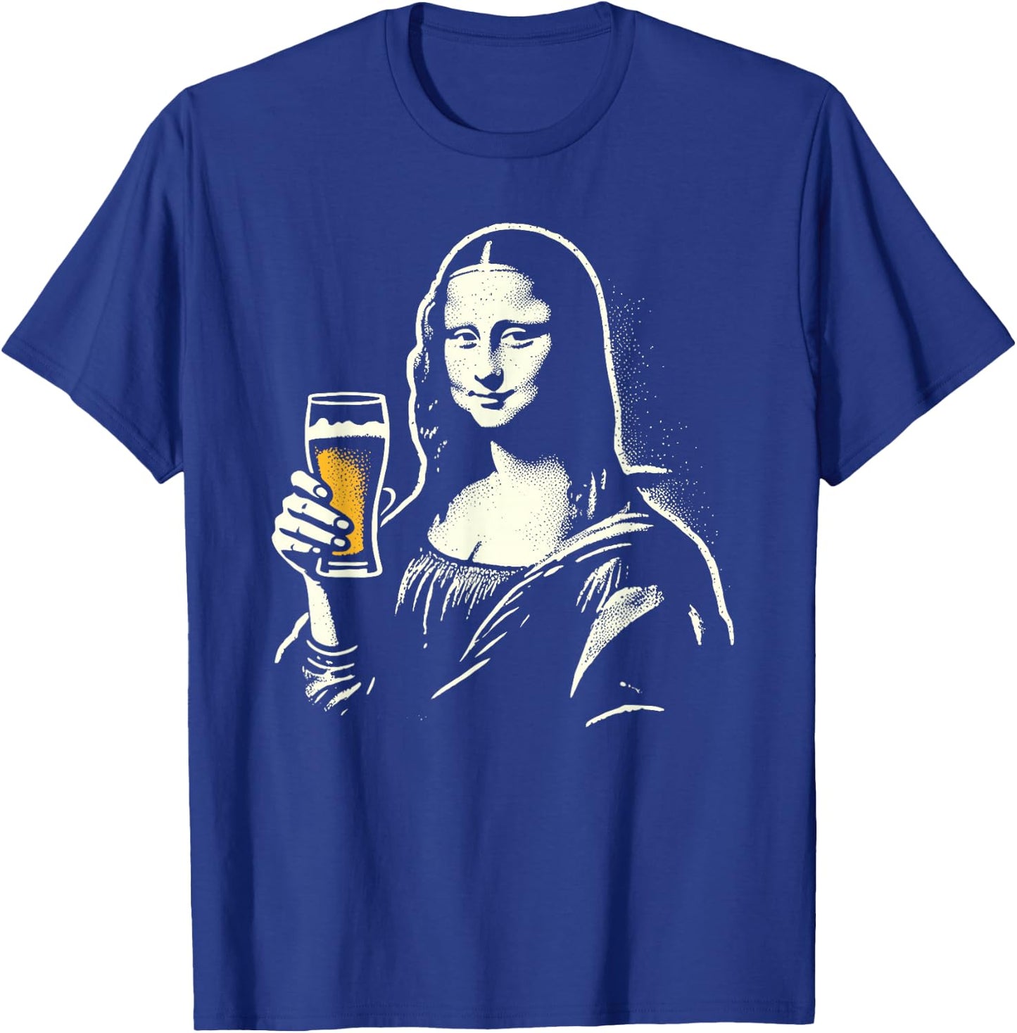 Mona Lisa with Beer Bar Pub Crawl Party Men Women Funny Beer T-Shirt - T-Shirt | Royal