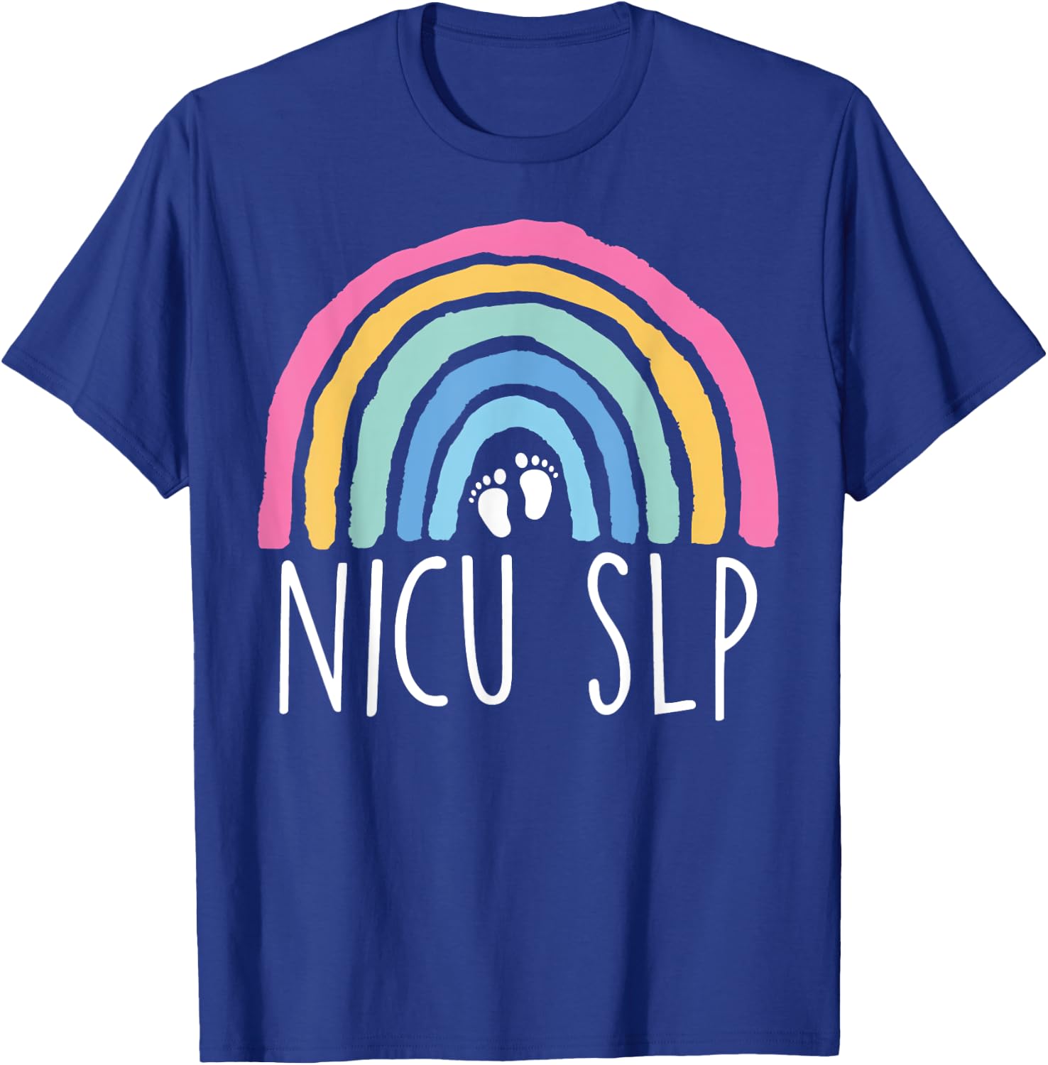 Retro Rainbow Nicu SLP Nurse Speech Language Pathology Nicu T-Shirt - T-Shirt | Royal