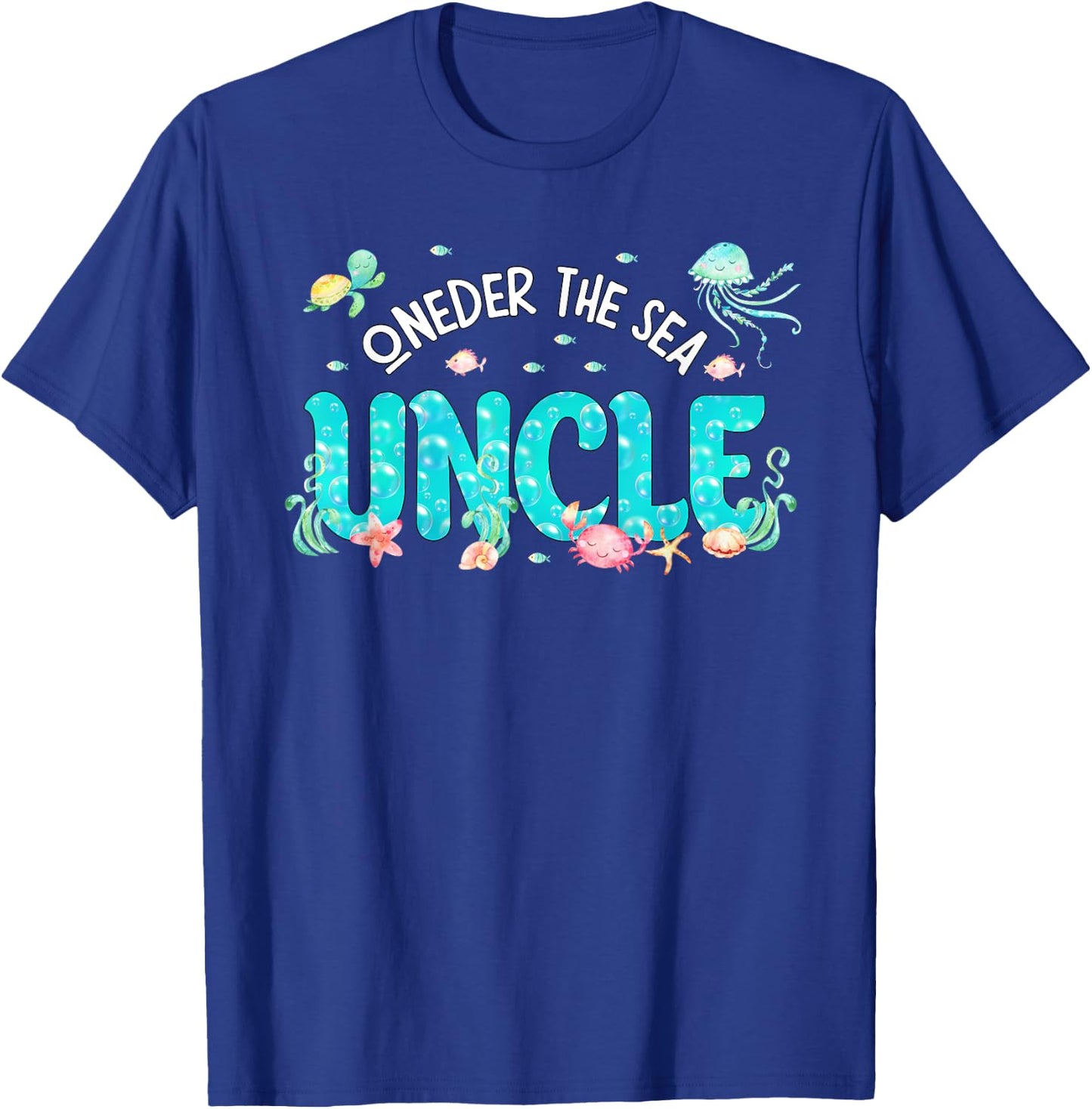 Under Sea Uncle Birthday Girl Boy Matching Family Party T-Shirt - T-Shirt | Royal