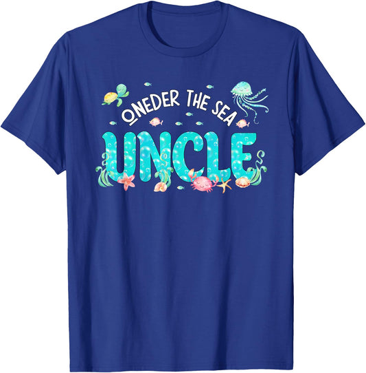 Under Sea Uncle Birthday Girl Boy Matching Family Party T-Shirt - T-Shirt | Royal