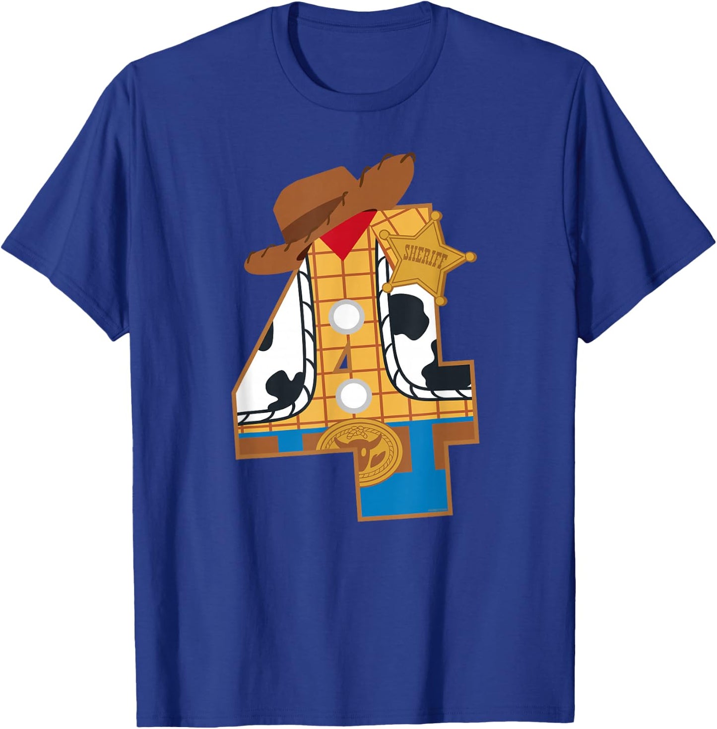 Disney and Pixar's Toy Story Fourth Birthday 4 Years Old T-Shirt - T-Shirt | Royal