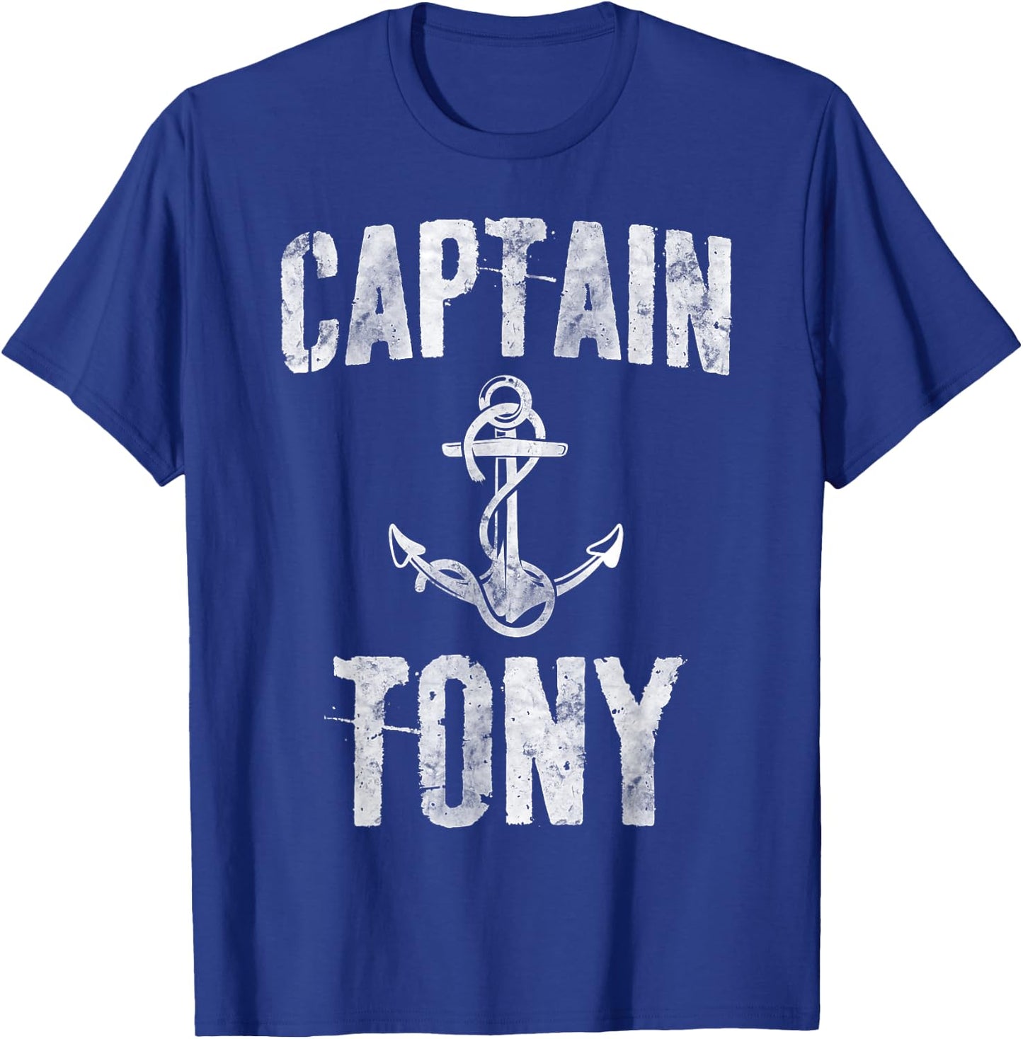 Funny Personalized Boating Shirt First Name Captain Tony T-Shirt - T-Shirt | Royal