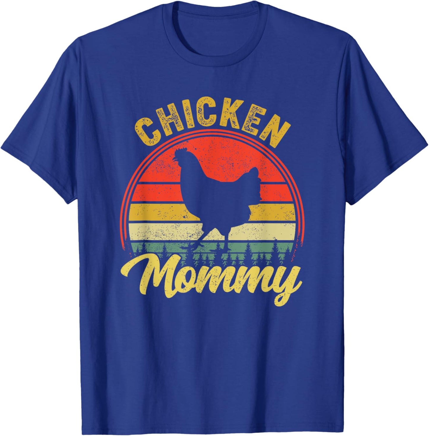 Chicken Mommy Retro 70s 80s Funny Chicken Mom Mothers Day T-Shirt - T-Shirt | Royal