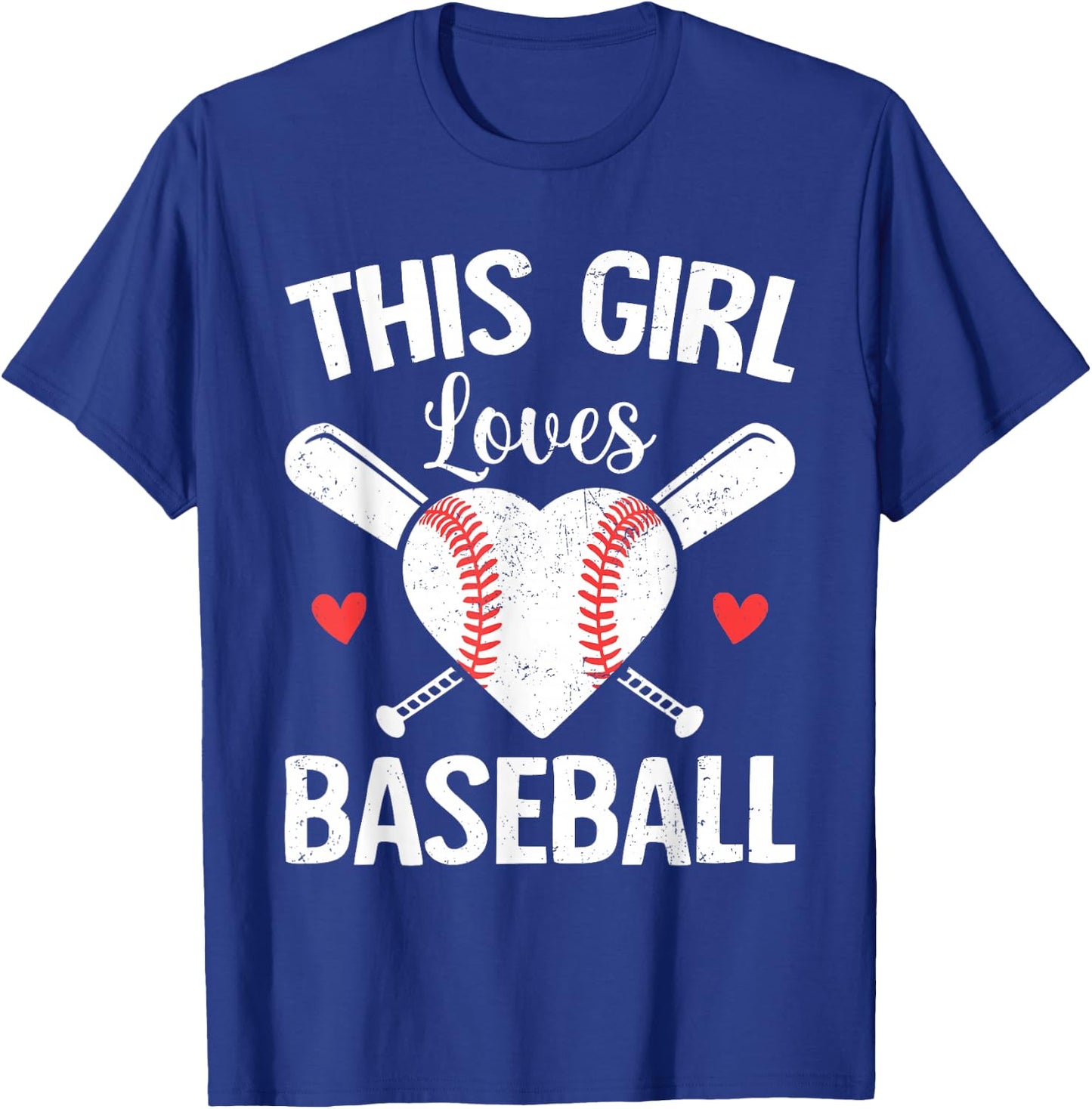 This Girl Loves Baseball Cute Baseball Girl Women T-Shirt - T-Shirt | Royal