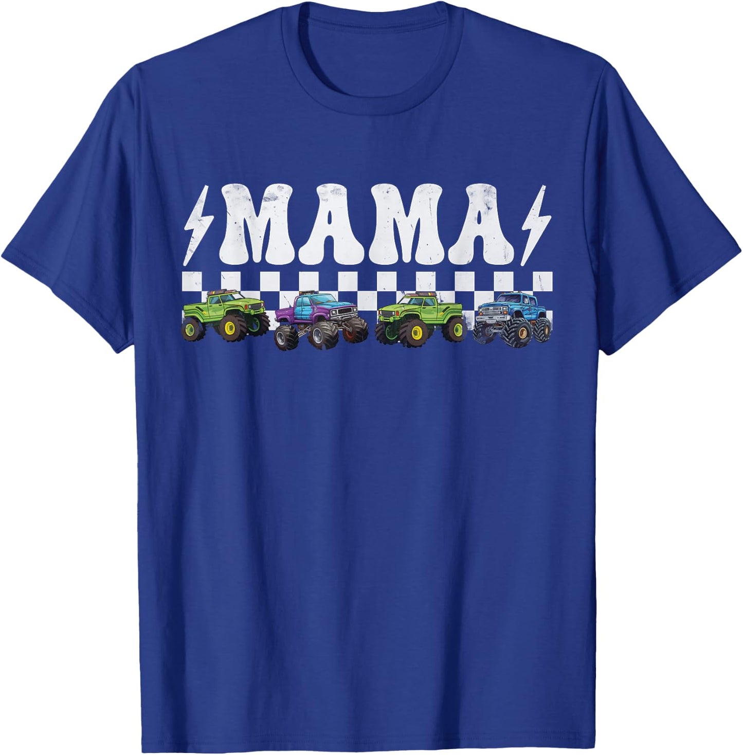 Monster Truck Mama Family Matching Monster Trucks Birthday T-Shirt - T-Shirt | Royal