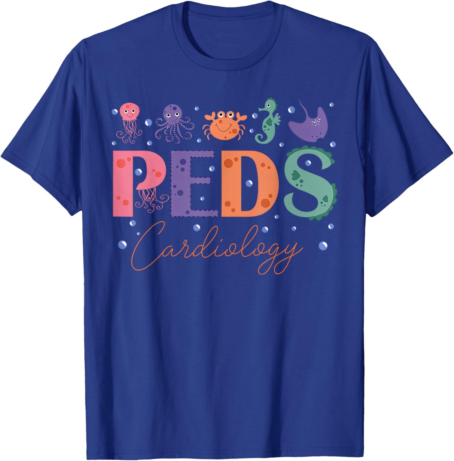 PEDS Cardiology Sea Animal Pediatric Cardiac PEDS CVICU T-Shirt - T-Shirt | Royal