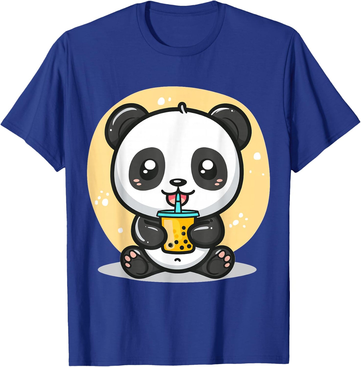 Kawaii Panda Drinking Bubble Tea Boba Anime Cute Graphic T-Shirt - T-Shirt | Royal