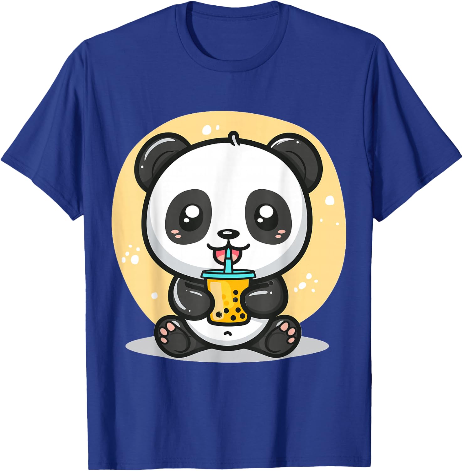 Kawaii Panda Drinking Bubble Tea Boba Anime Cute Graphic T-Shirt - T-Shirt | Royal