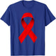 Blood Cancer HIV/AIDS Awareness Red Ribbon Week Awareness T-Shirt - T-Shirt | Royal