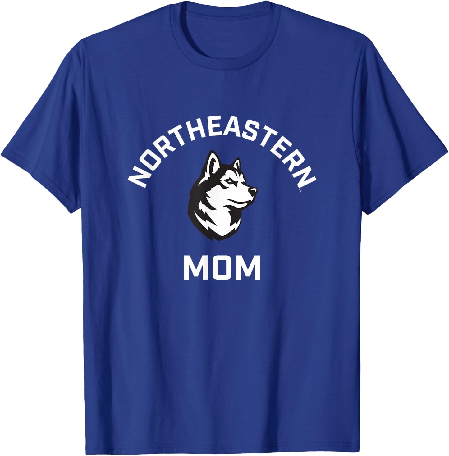 Northeastern University NEU Huskies Arched Mom T-Shirt - T-Shirt | Royal