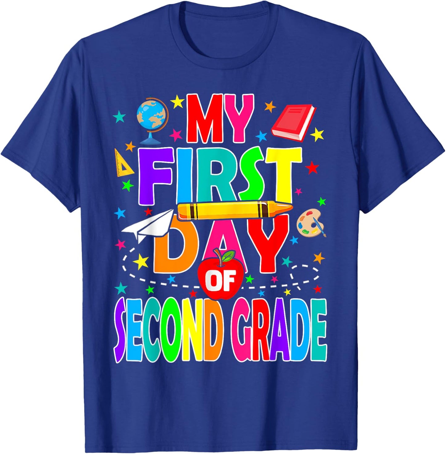 My First Day of Second Grade Back to School Boys Kids T-Shirt - T-Shirt | Royal