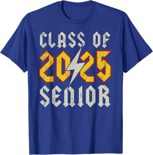 Class of 2025 Senior Rock N Roll Back To School Music Lover T-Shirt - T-Shirt | Royal