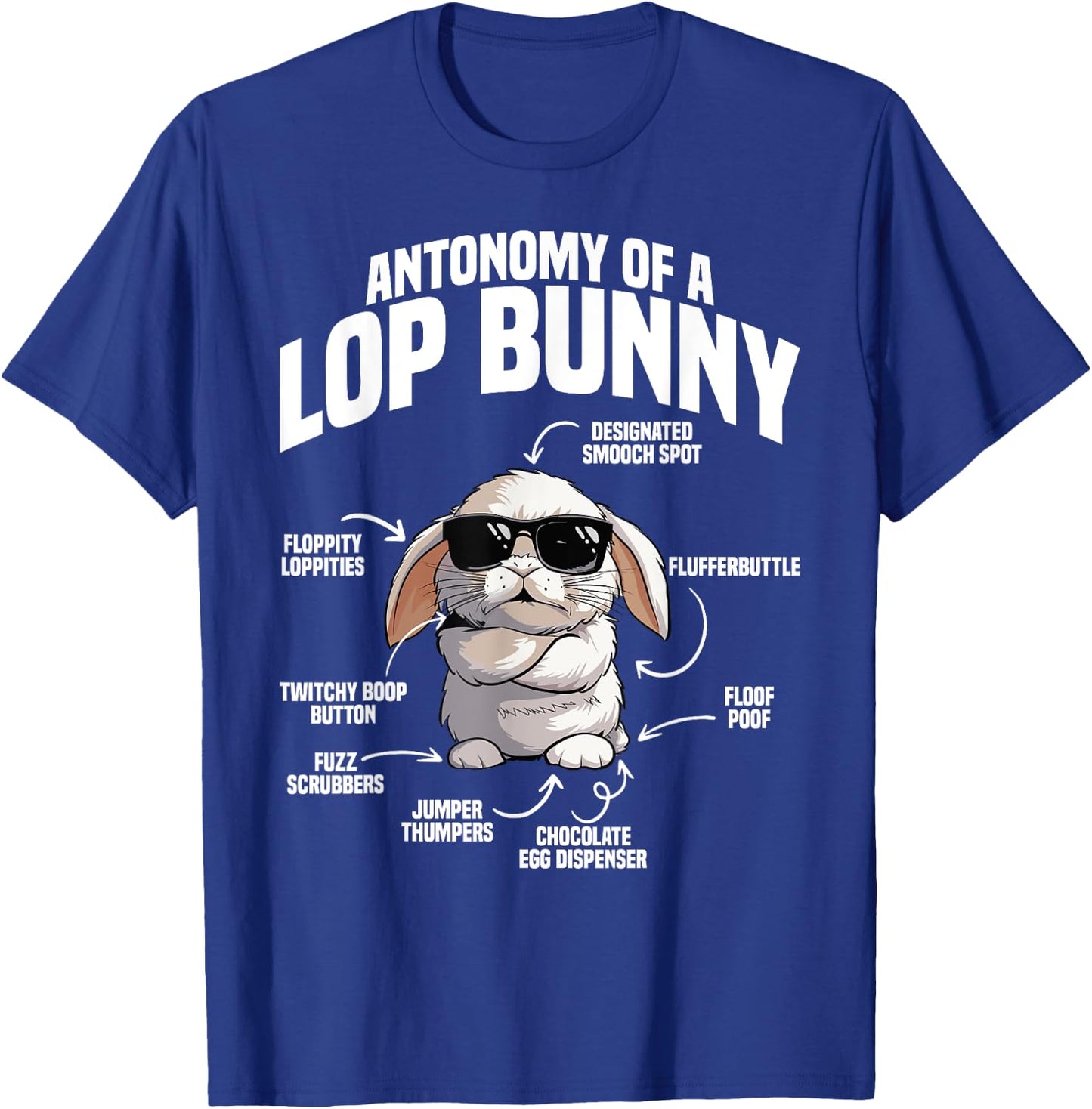 Holland Lop Bunny Stuffed Animal Plush Anatomy Lop Bunny T-Shirt - T-Shirt | Royal