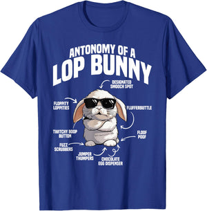 Holland Lop Bunny Stuffed Animal Plush Anatomy Lop Bunny T-Shirt - T-Shirt | Royal