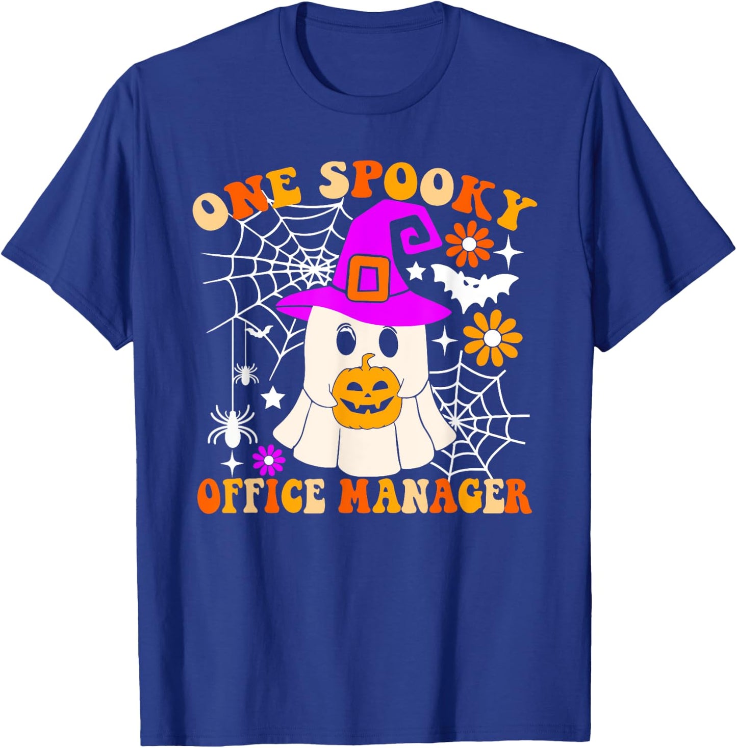 One Spooky Office Manager Funny Ghost Halloween Costume T-Shirt - T-Shirt | Royal
