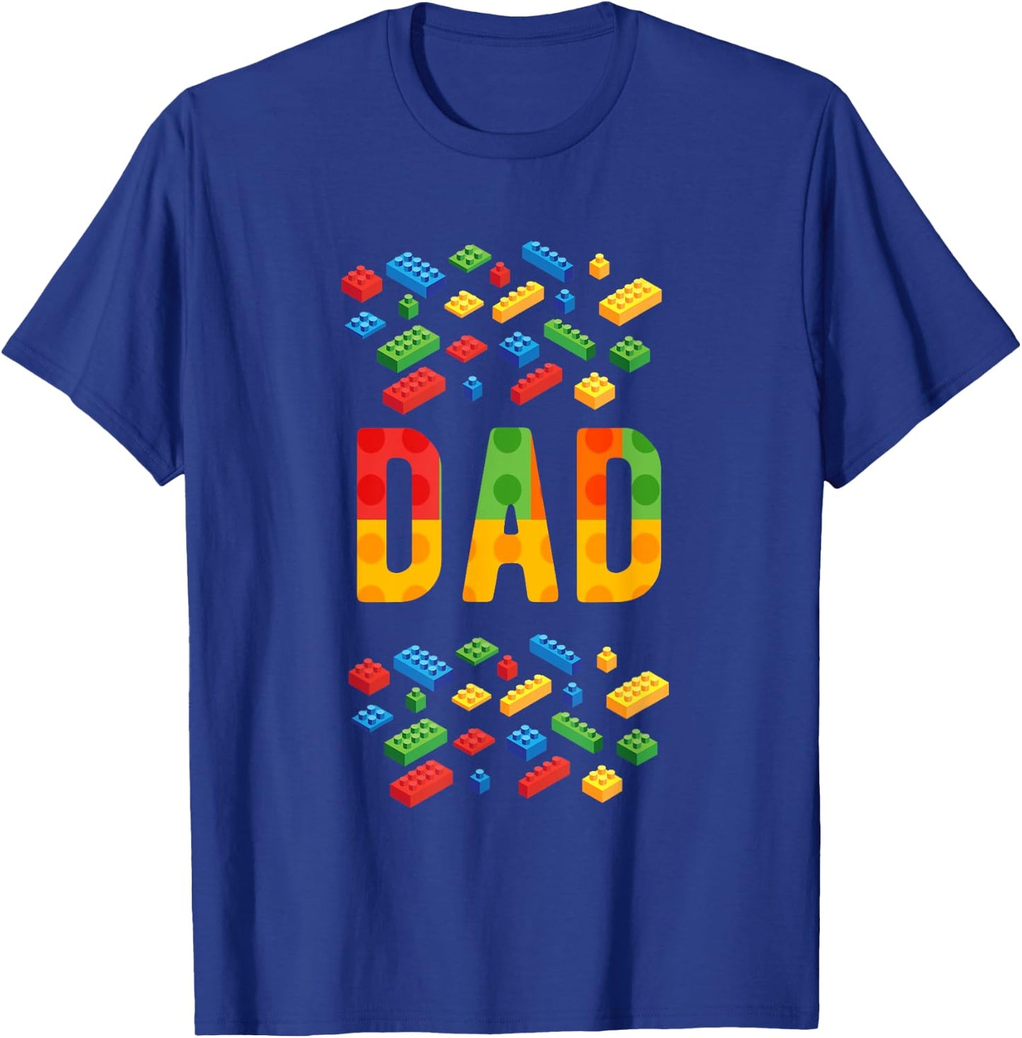 DAD Master Builder Building Bricks Blocks Family Matching T-Shirt - T-Shirt | Royal