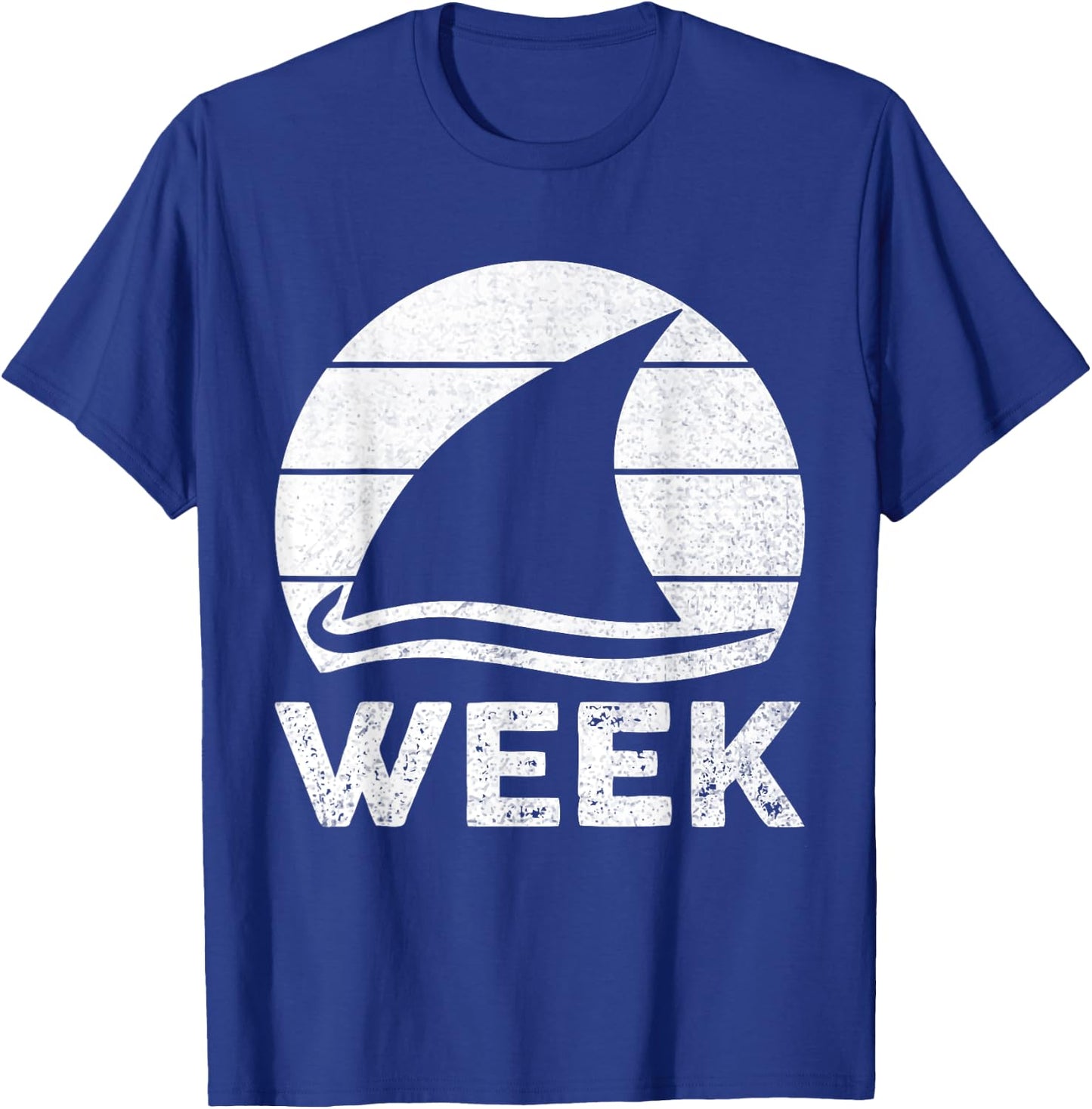 2025 Week Retro Shark Fin Lover Sea Ocean Animal Summer Trip Women Kids T-Shirt - T-Shirt | Royal