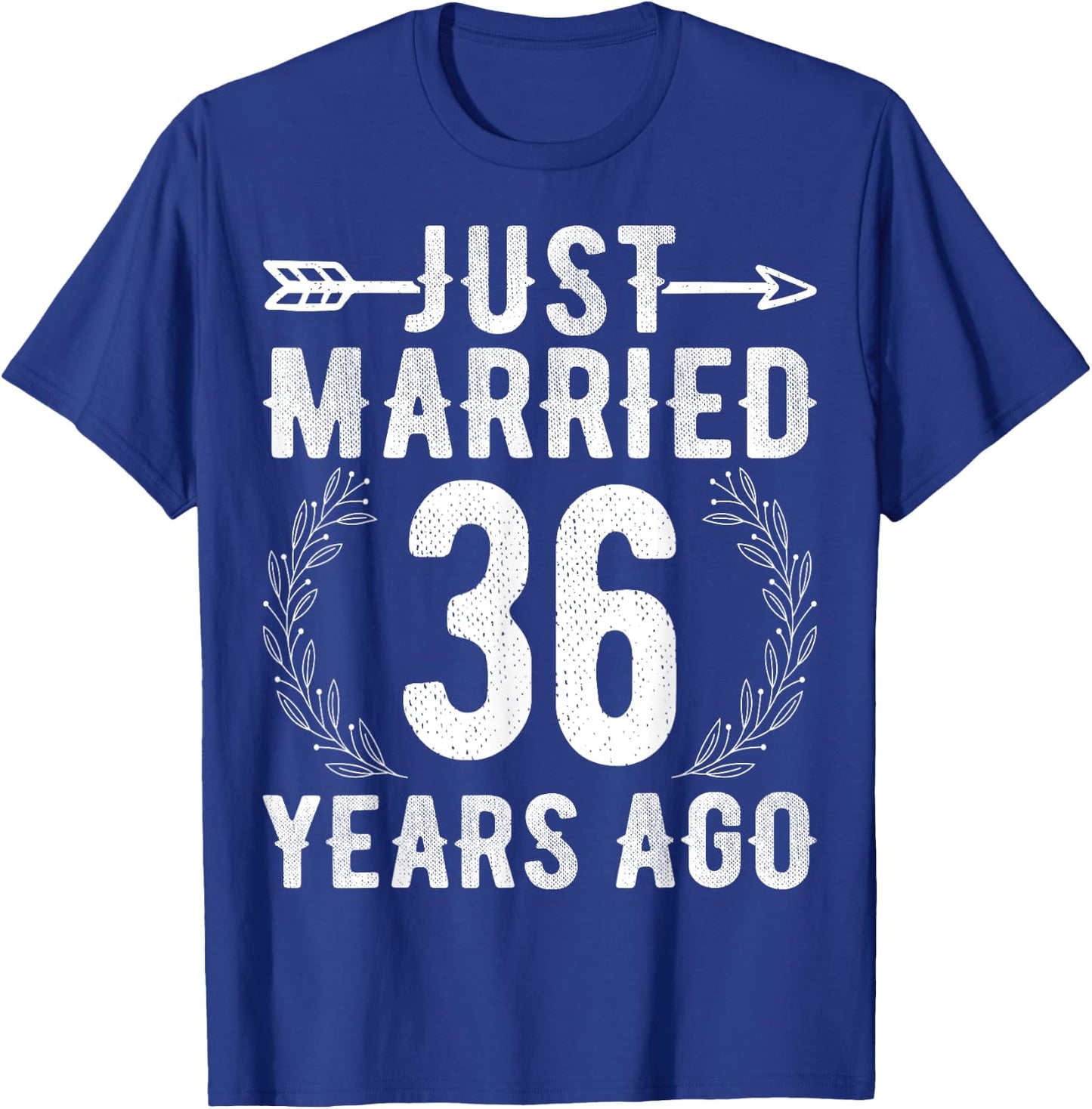 Just Married 36 Years Ago - 36th Anniversary Wife Husband T-Shirt - T-Shirt | Royal