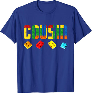 Cousin Master Builder Building Blocks Birthday Family Kids T-Shirt - T-Shirt | Royal