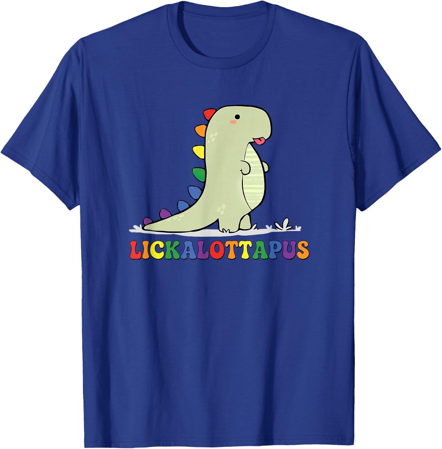 Lickalottapus Rainbow Dinosaur LGBTQ Funny Gay Pride Month T-Shirt - T-Shirt | Royal