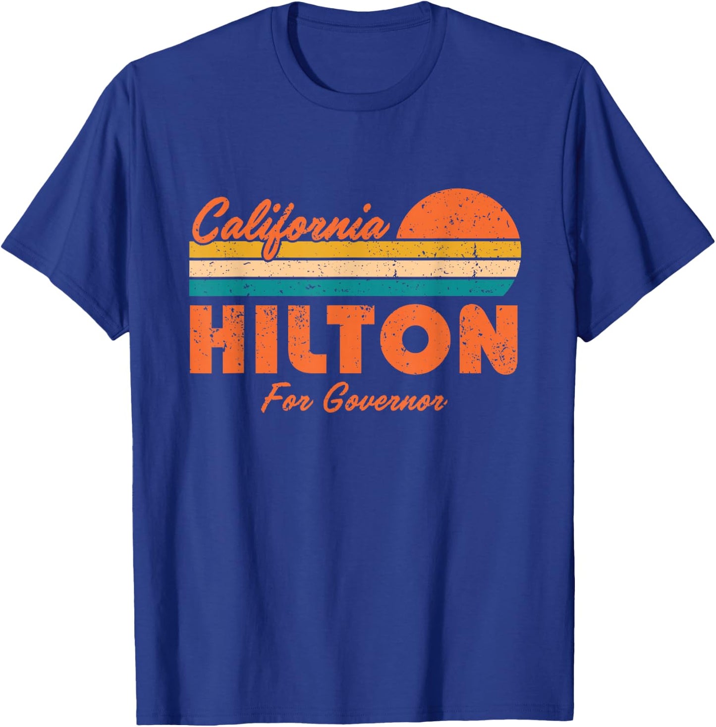 Steve Hilton for Governor of California 2026 Retro Sunset T-Shirt - T-Shirt | Royal