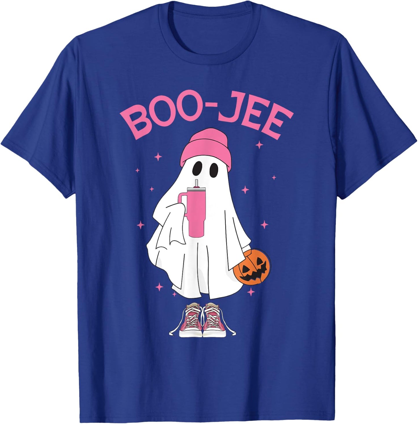 Boo-Jee Spooky Season Ghost Pink Halloween Pumpkin Boujee T-Shirt - T-Shirt | Royal