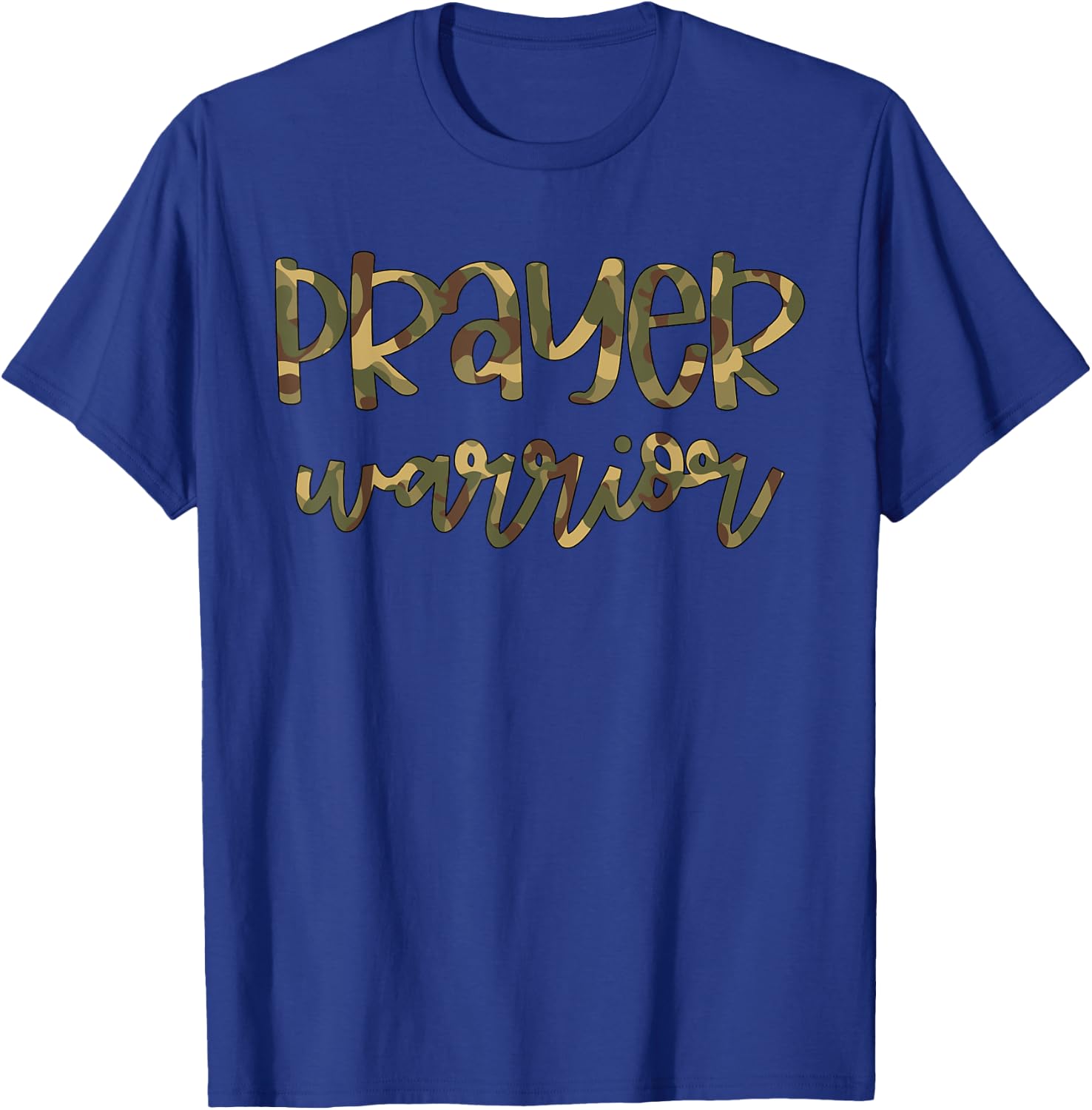 Camo Prayer Warrior Christian Pink Breast Cancer Awareness T-Shirt - T-Shirt | Royal