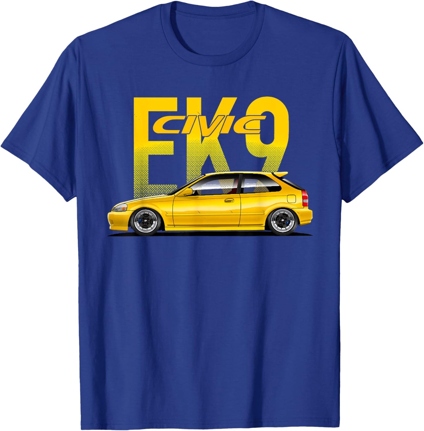 Civic EK 9 Type R Japanese Yellow Car T-Shirt - T-Shirt | Royal