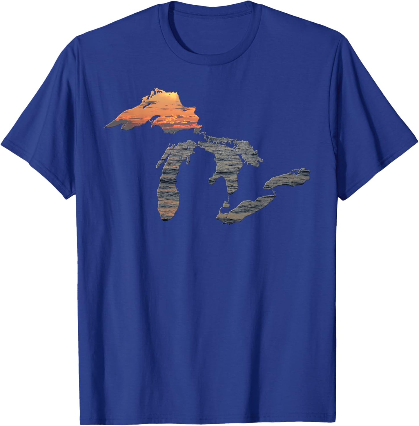 Great Lakes Shirt - Sunset Over Lake Superior T-Shirt - T-Shirt | Royal