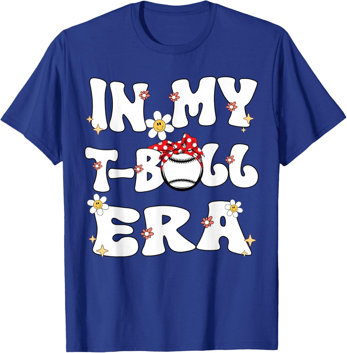 In My Tball Era Retro Groovy T ball ball Kids Girl Boy T-Shirt - T-Shirt | Royal
