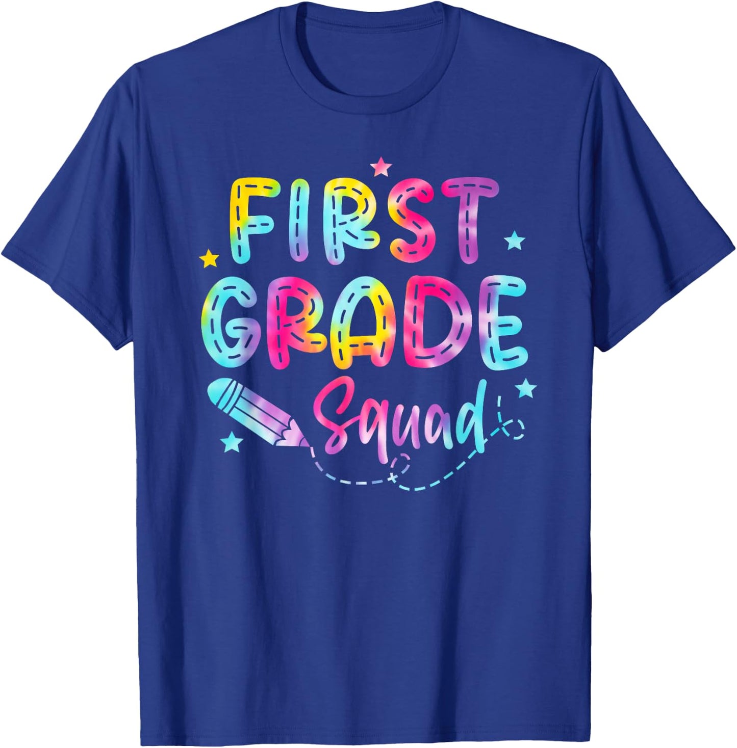 1st First Grade Squad Student Teacher Back To School Tie Dye T-Shirt - T-Shirt | Royal