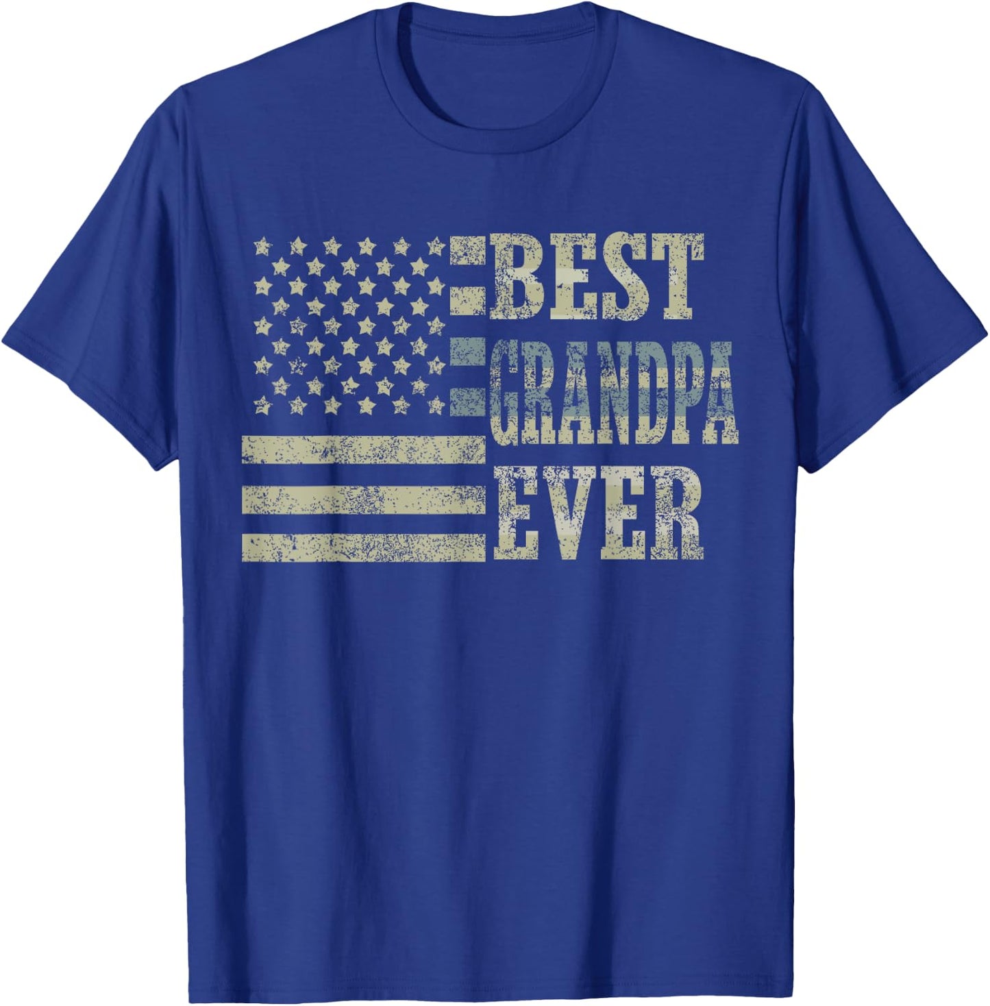 Best Grandpa Ever American Flag USA Flag Men T-Shirt - T-Shirt | Royal