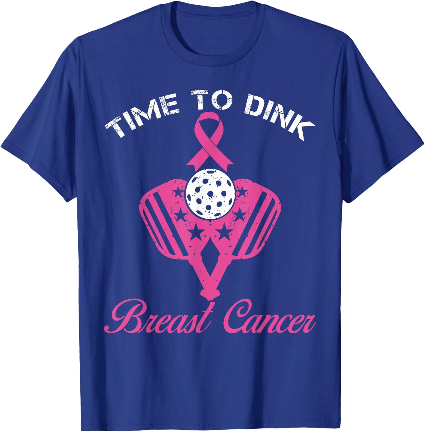 Time To Dink Breast Cancer Awareness Pickleball Pink T-Shirt - T-Shirt | Royal