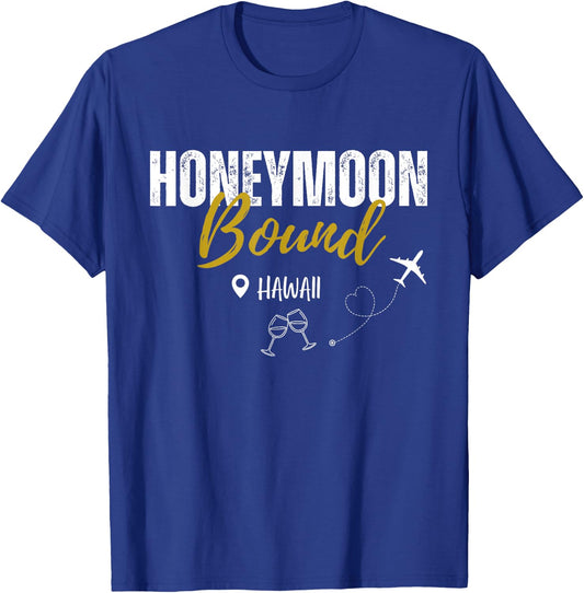 Honeymoon Bound Vacation Trip Hawaii Matching Couple T-Shirt - T-Shirt | Royal
