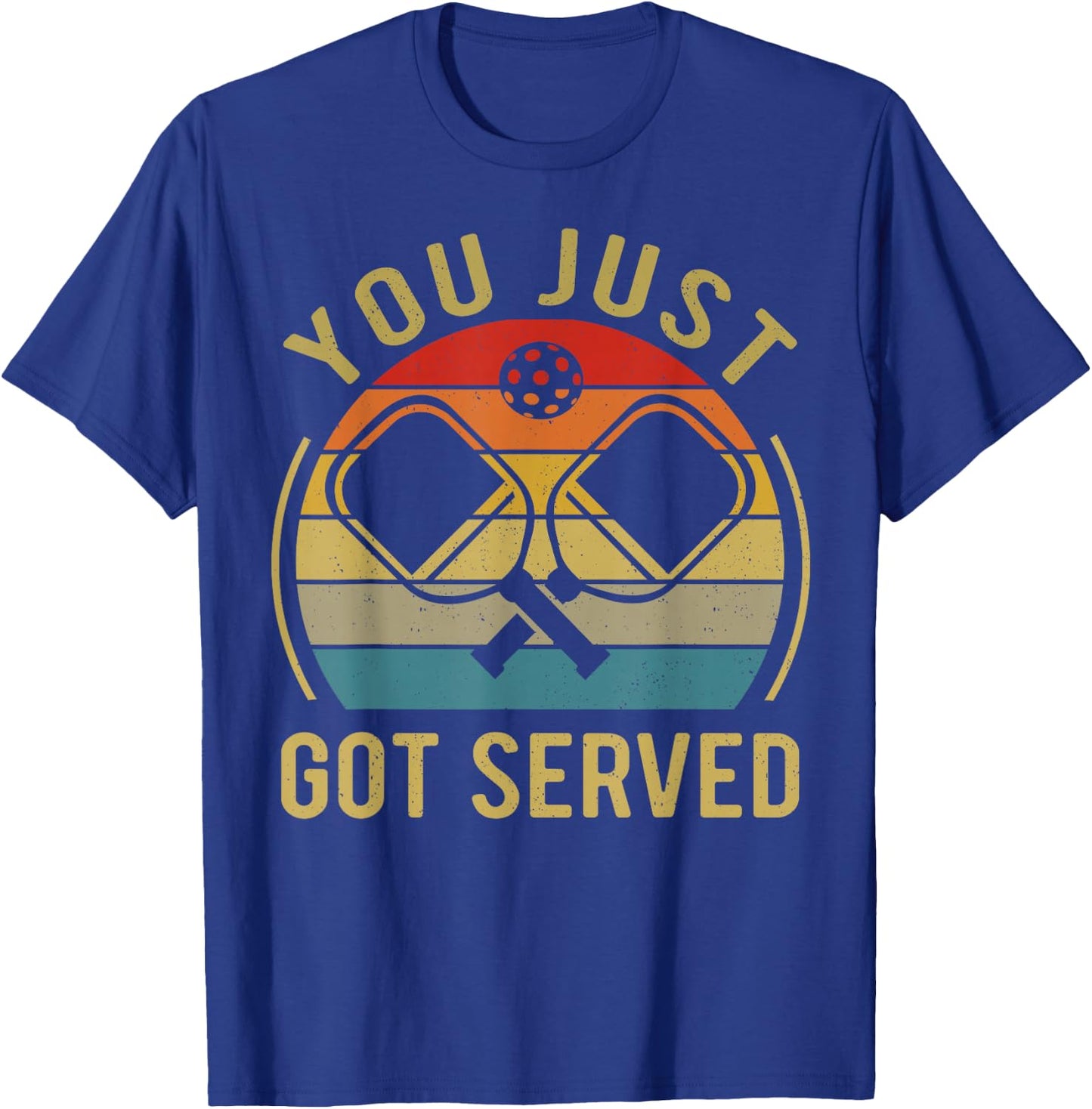 Funny Pickleball You Just Got Served Vintage Retro T-Shirt - T-Shirt | Royal